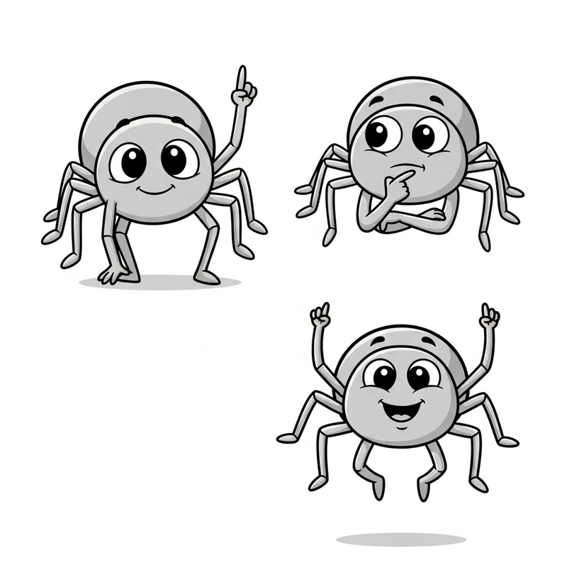 Cute Spider in Vector | Adorable Arachnid Poses Cute Spider in Vector | Adorable Arachnid Poses