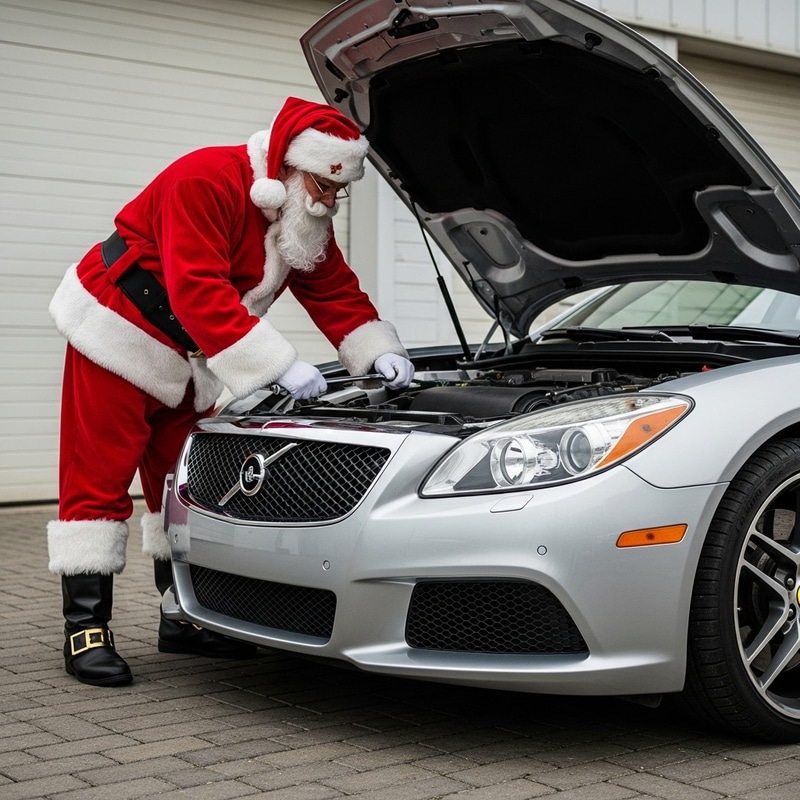 Santa Claus Repairing Expensive Car | Festive Auto Service Santa Claus Repairing Expensive Car | Festive Auto Service