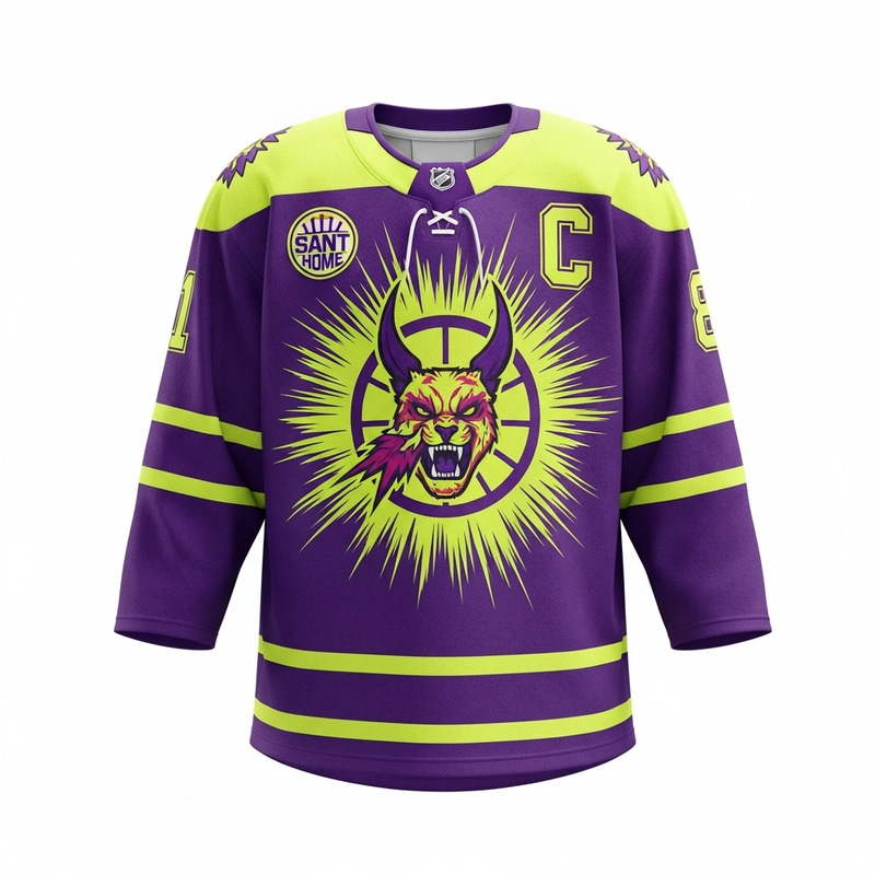 Distinct Home Ice Hockey Jersey's | Neon Yellow & Bright Purple Distinct Home Ice Hockey Jersey's | Neon Yellow & Bright Purple