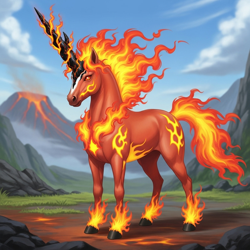 Fantasy Fire Unicorn Creature: Mythical Guide