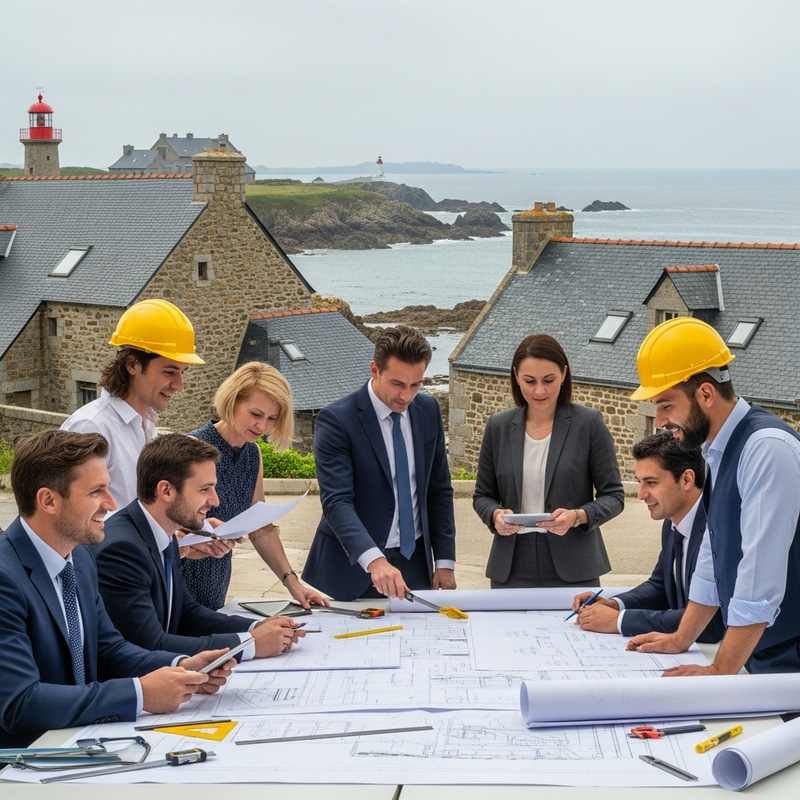 Diverse Engineers & Executives in Brittany Industry | Illustration