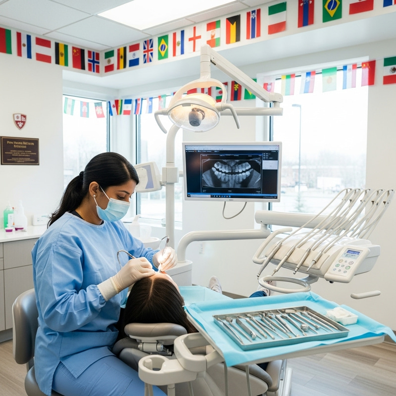 Female Dentist at Penn Dental Medicine | Flags Around the World Female Dentist at Penn Dental Medicine | Flags Around the World