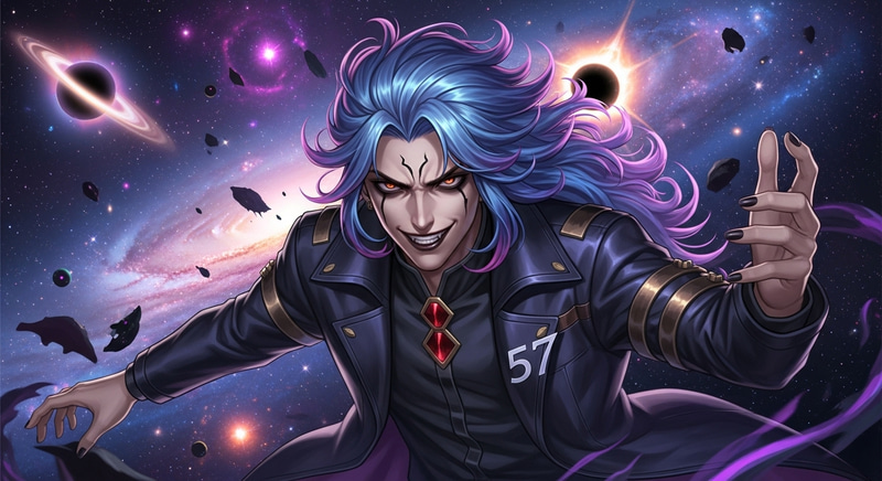 Galactic Anti-Hero | Blue Purple Hair Young Villain Art - Odyssey Emperor Kayn Galactic Anti-Hero | Blue Purple Hair Young Villain Art - Odyssey Emperor Kayn