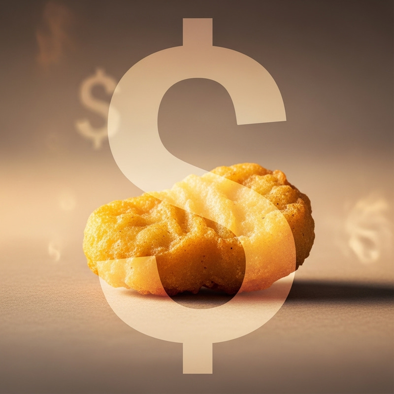 Golden Chicken Nugget with $1 Symbol Golden Chicken Nugget with $1 Symbol