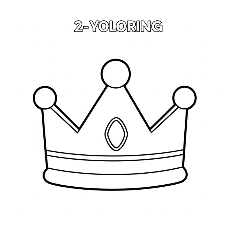 Simple and Easy Crown Coloring Page for Toddlers