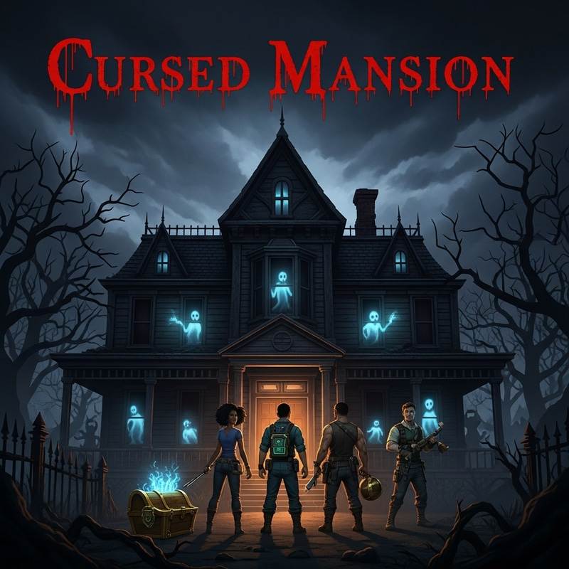 Cursed Mansion - Terrifying Horror Game Cover Art Cursed Mansion - Terrifying Horror Game Cover Art