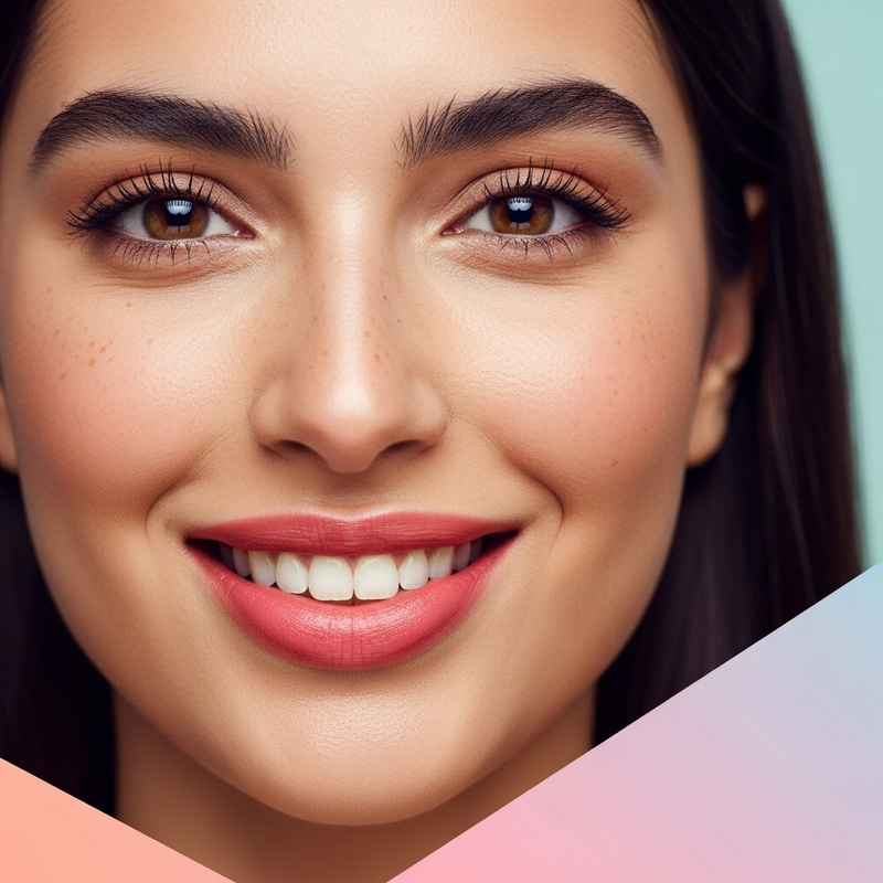 Facial Expressions: Portrait of Joyful Brunette Woman