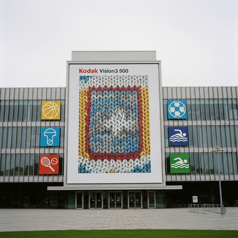 Knitted Wall Poster Mockup at Modern Sports Complex