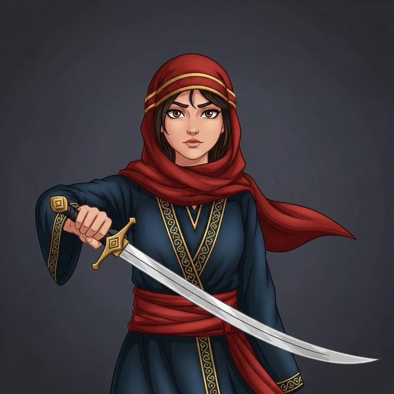 Arab Girl with Sword - Unique Character Portrait Arab Girl with Sword - Unique Character Portrait