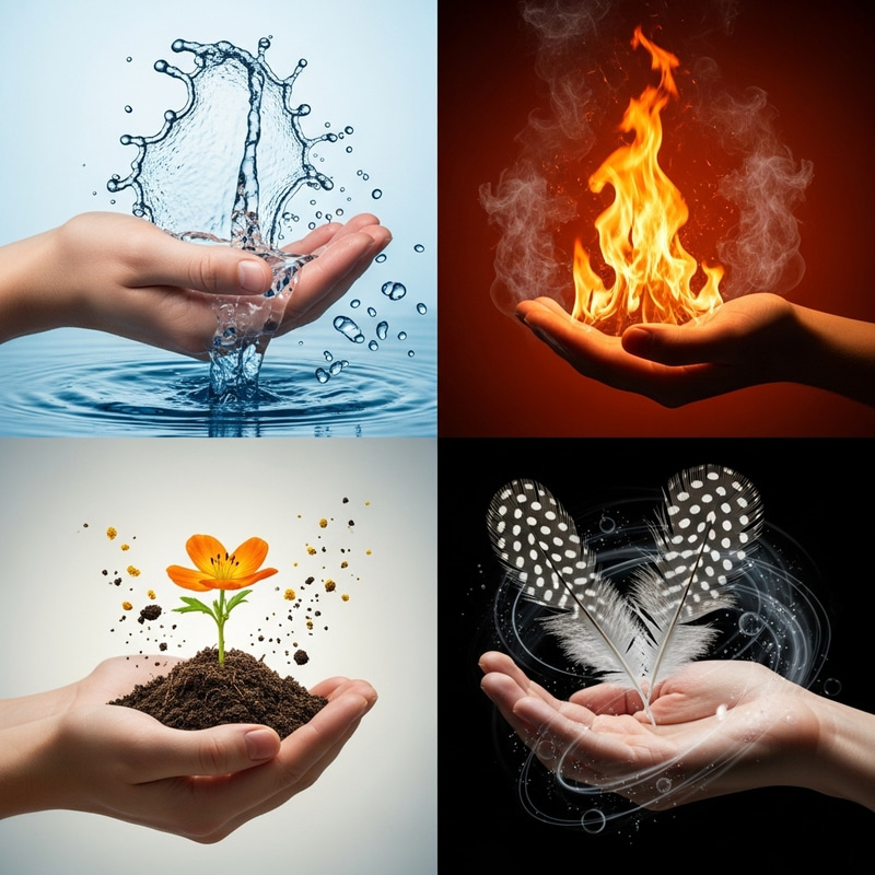 Elemental Hands: Water, Air, Earth, Fire Unity Image Elemental Hands: Water, Air, Earth, Fire Unity Image