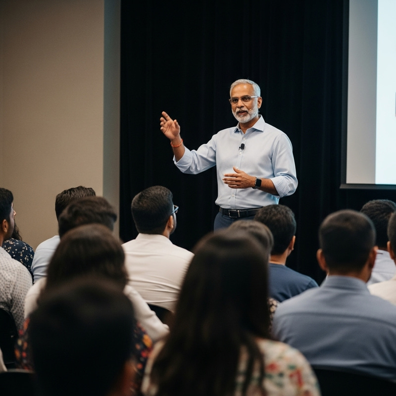 High-Profiled Indian Management Guru Gives Inspiring Lecture High-Profiled Indian Management Guru Gives Inspiring Lecture