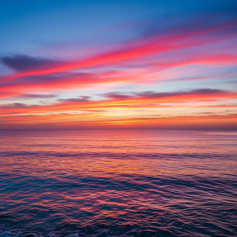 Impressionist Sunset Over the Ocean - Breathtaking View Impressionist Sunset Over the Ocean - Breathtaking View