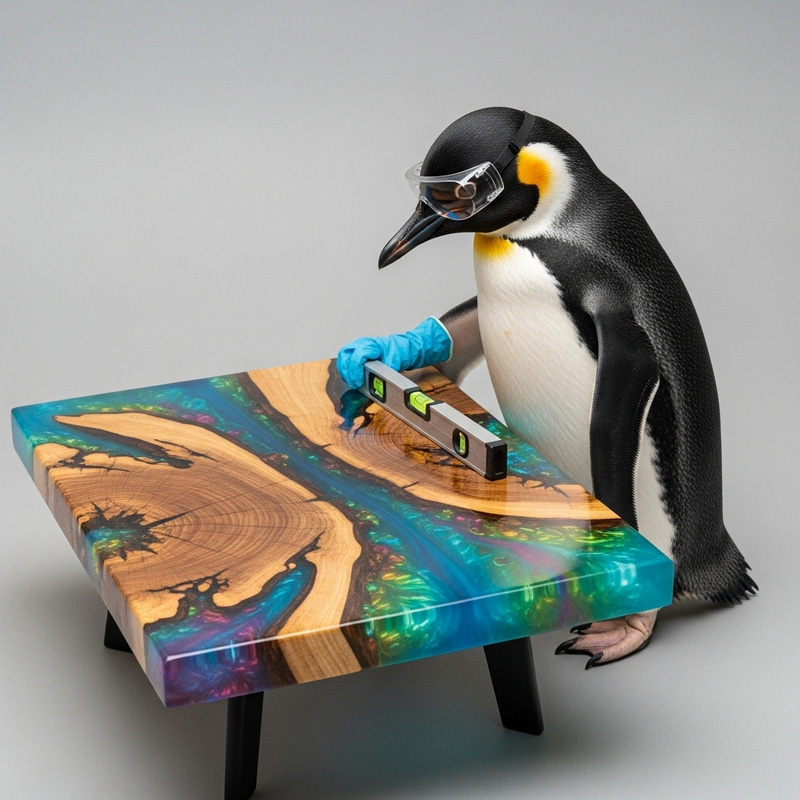 Penguin Crafting Dazzling Epoxy Resin Table Penguin Crafting Dazzling Epoxy Resin Table