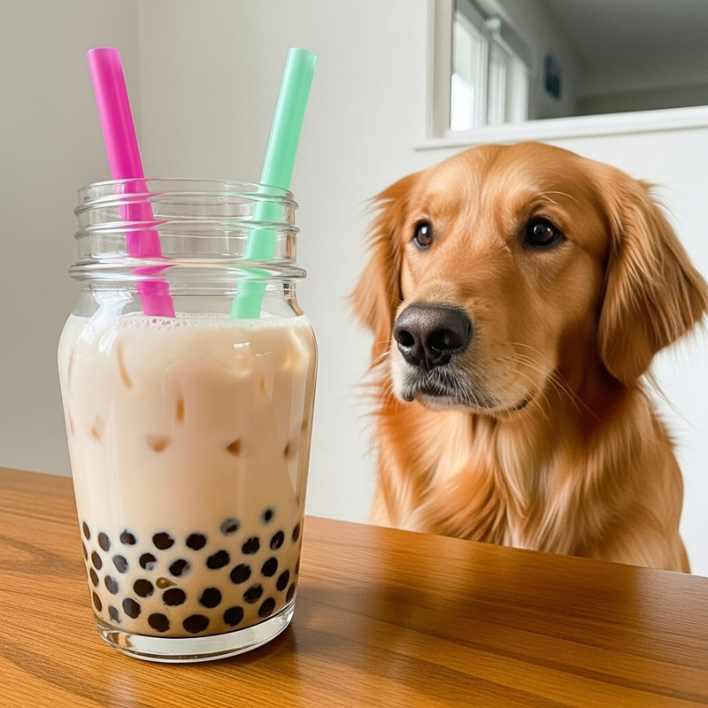 Refreshing Bubble Tea with Adorable Dog | Cozy Room Scene Refreshing Bubble Tea with Adorable Dog | Cozy Room Scene