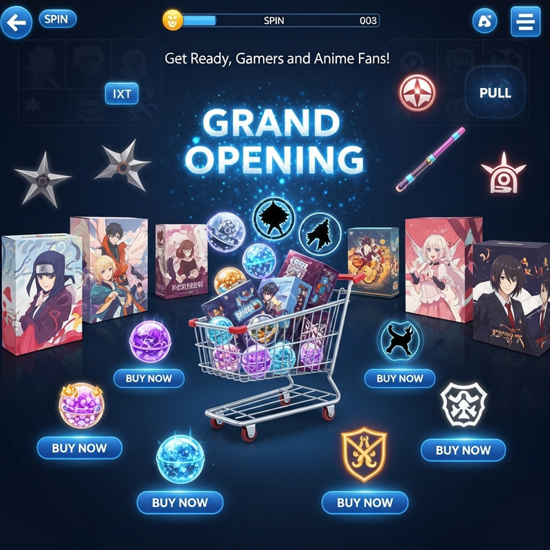 Celebrate the Grand Opening of an Online Store for Gacha & Anime Games Celebrate the Grand Opening of an Online Store for Gacha & Anime Games