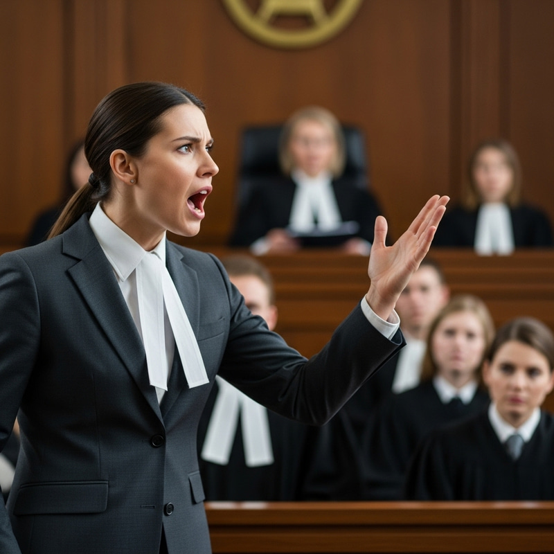 Lawyer in Courtroom | Blurred Faces, Legal Proceedings