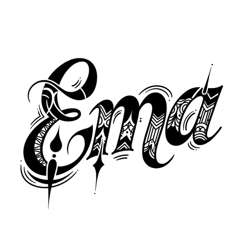 Stylish Tattoo Design for Ema: Elegance in Art Stylish Tattoo Design for Ema: Elegance in Art