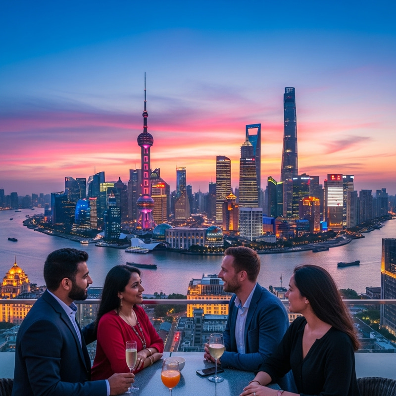 Shanghai Twilight Cityscape at Dusk