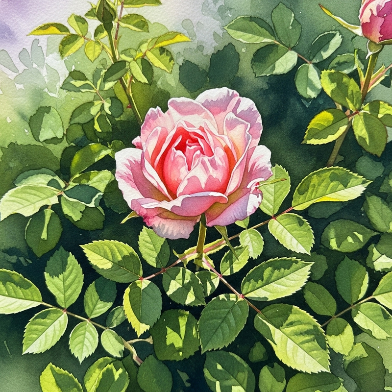 Vibrant Watercolor Flowers - Full Bloom & Lush Foliage Vibrant Watercolor Flowers - Full Bloom & Lush Foliage