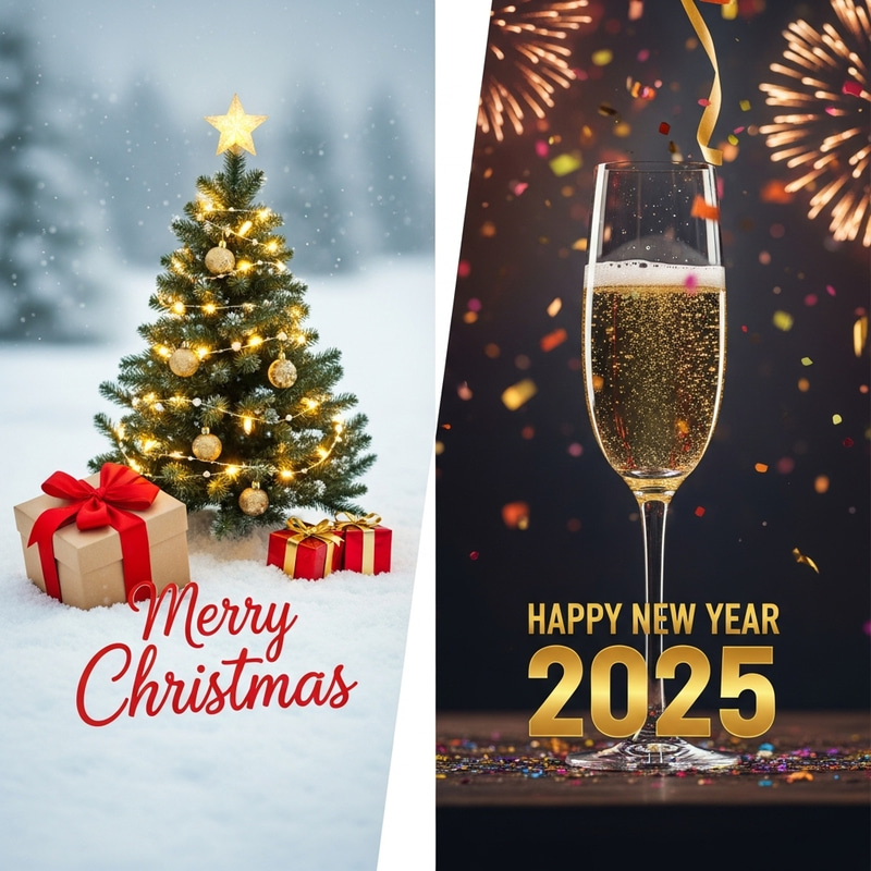 Christmas & New Year 2025 Flash Card Design Christmas & New Year 2025 Flash Card Design