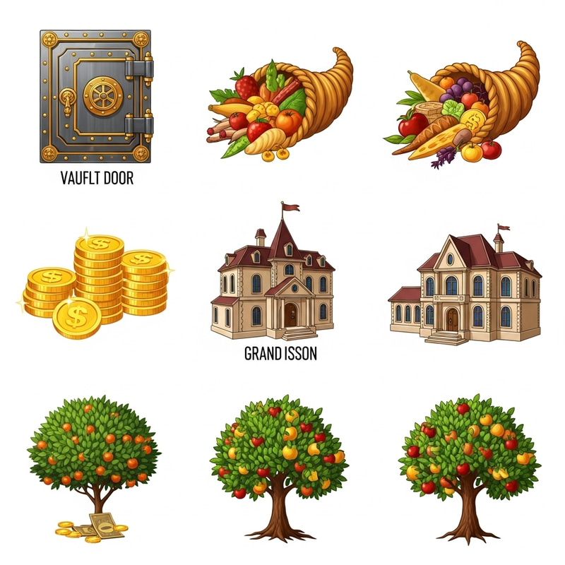 Icons Representing Wealth and Abundance Icons Representing Wealth and Abundance