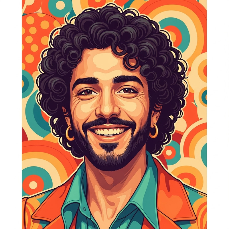 Vibrant Retro-Style Portrait: Self-Love & Empowerment