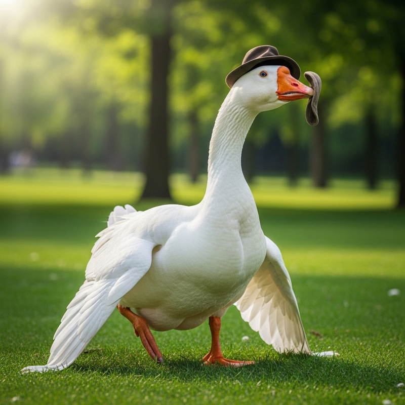 Silly Goose Being Silly: A Hilarious Park Encounter