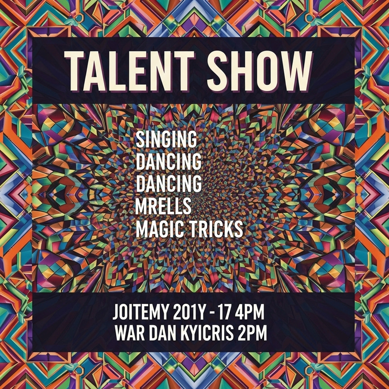 Cheerful Talent Show Poster | Multi-Colored Kaleidoscope Cheerful Talent Show Poster | Multi-Colored Kaleidoscope