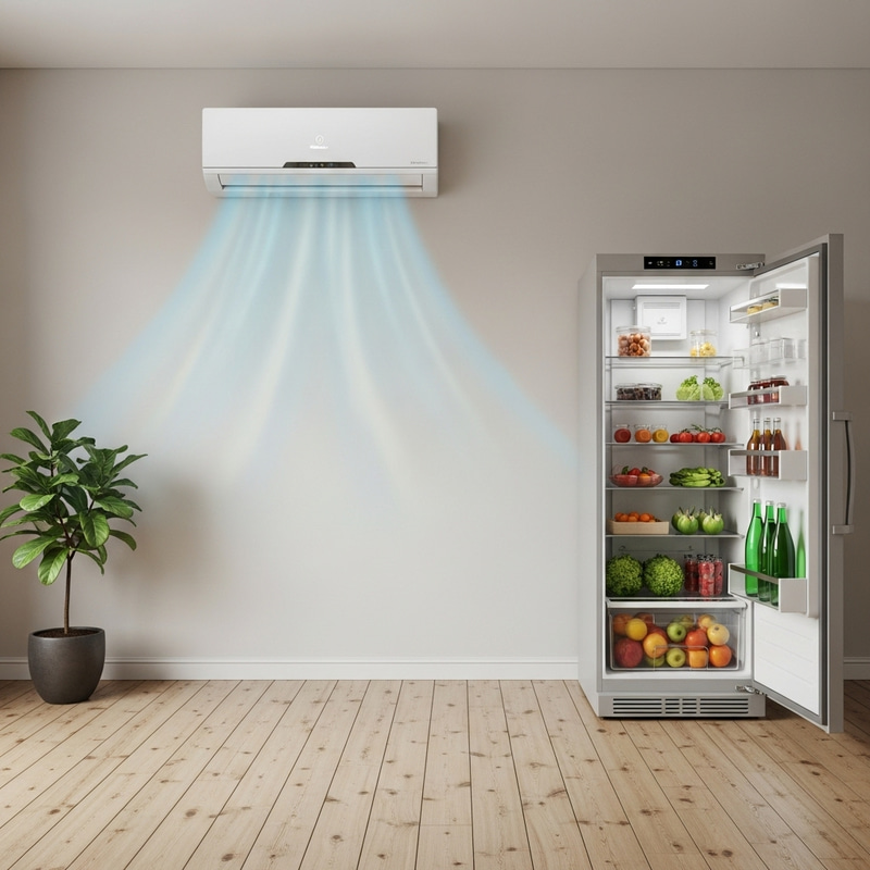 Air Conditioner and Fridge in a Closed Room Air Conditioner and Fridge in a Closed Room