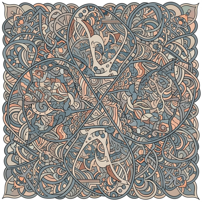 Intricate Geometric and Organic Design with Vibrant Harmony