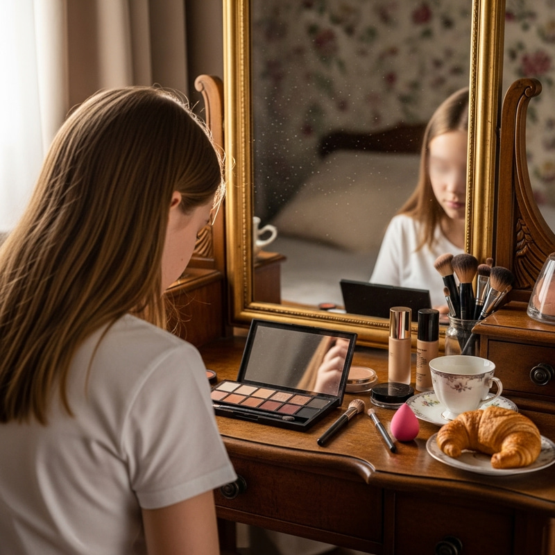 Faceless Girl Applying Makeup | Makeup Process