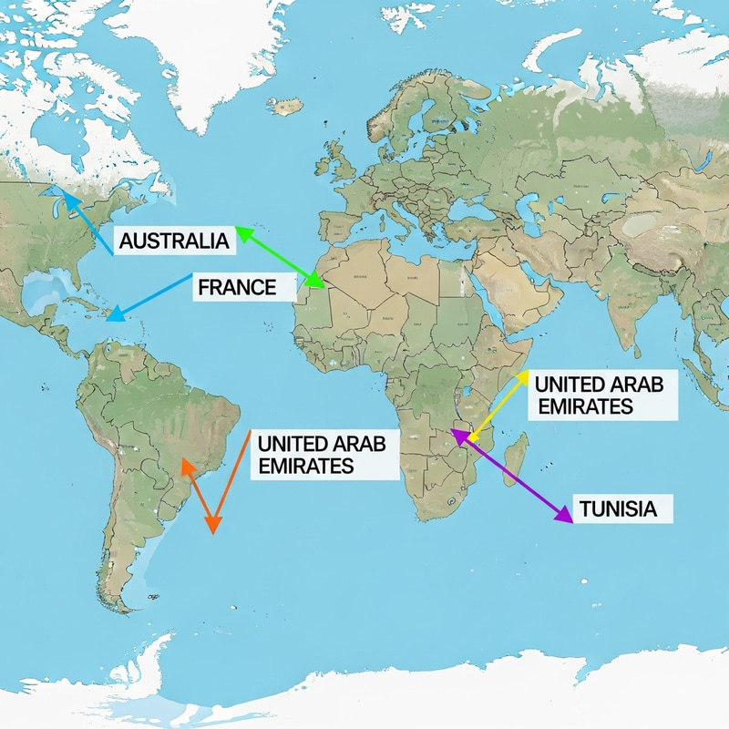 Global Offices Map with Location Arrows Global Offices Map with Location Arrows