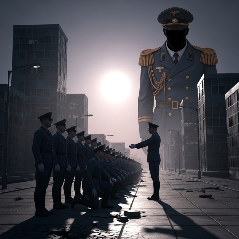 Soldiers Sacrifice to Monster in KGB Officer Form