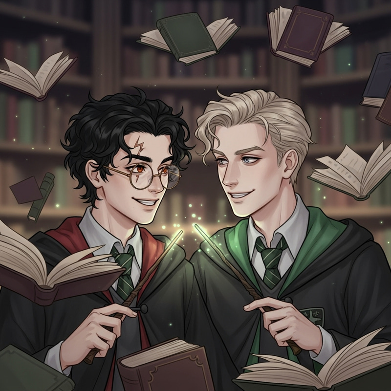 Wizardly Camaraderie: Drarry in Magical Library
