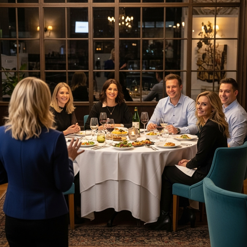 Joyful Dinner Gathering in Cozy Restaurant - Heartwarming Friendship Joyful Dinner Gathering in Cozy Restaurant - Heartwarming Friendship