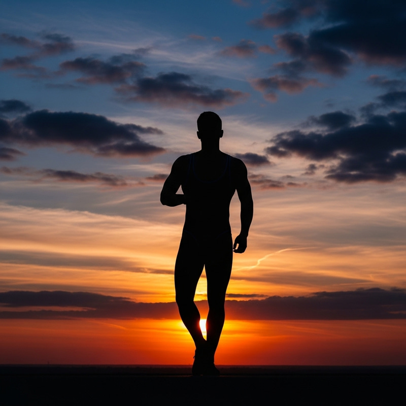 Silhouette of a Naked Man in Bodysuit Silhouette of a Naked Man in Bodysuit