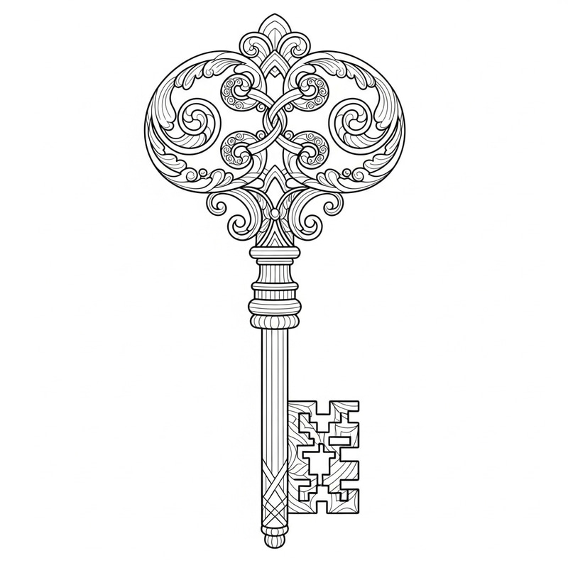 Key Coloring Page for Fun and Creativity