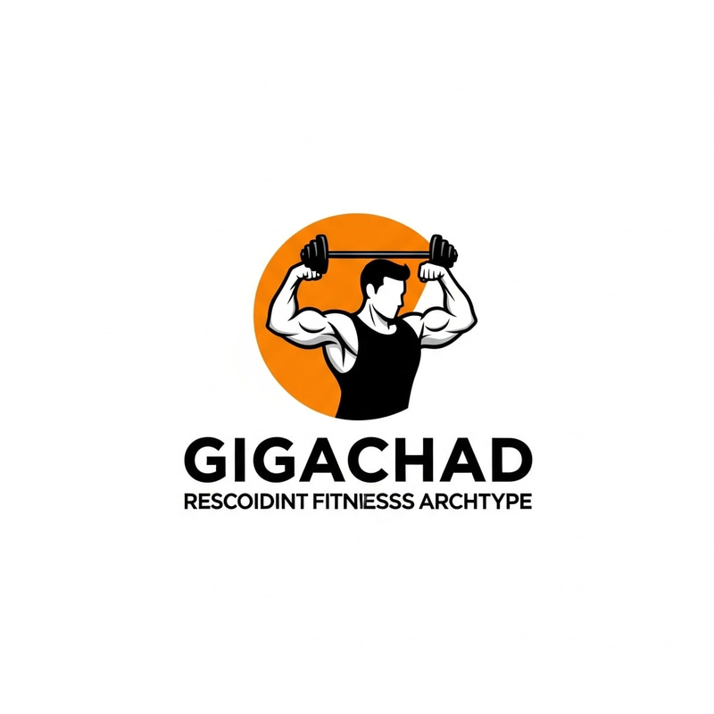 Alpha Male Fitness Logo: Muscular Gigachad Emblem