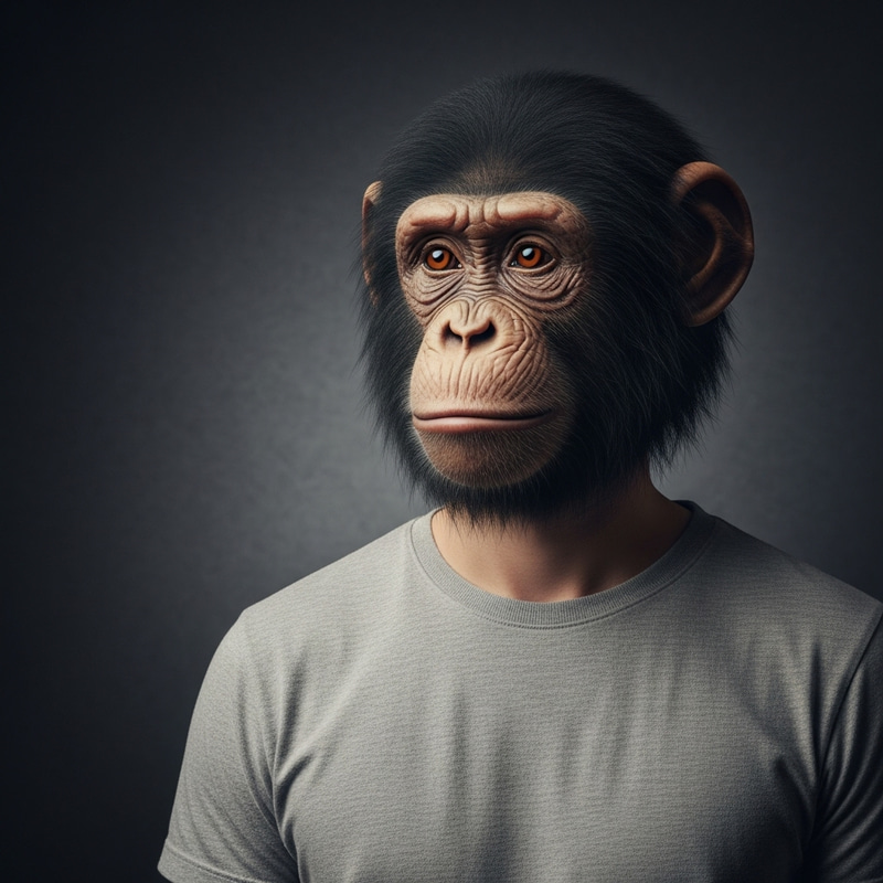 Man with Monkey Face Illustration | Artistic Vision