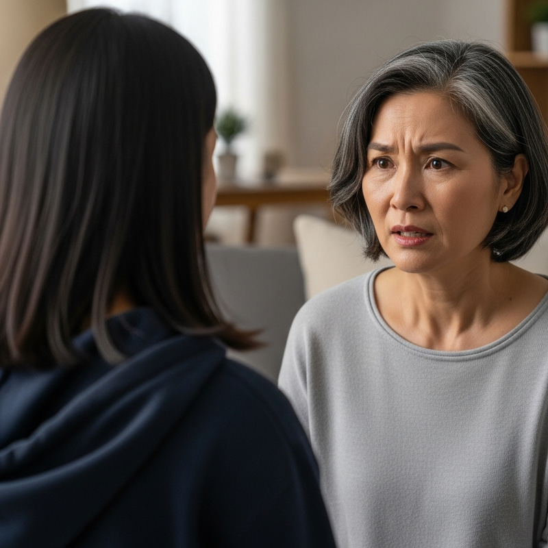 Asian Woman Argues with Mother: A Family Conflict Asian Woman Argues with Mother: A Family Conflict