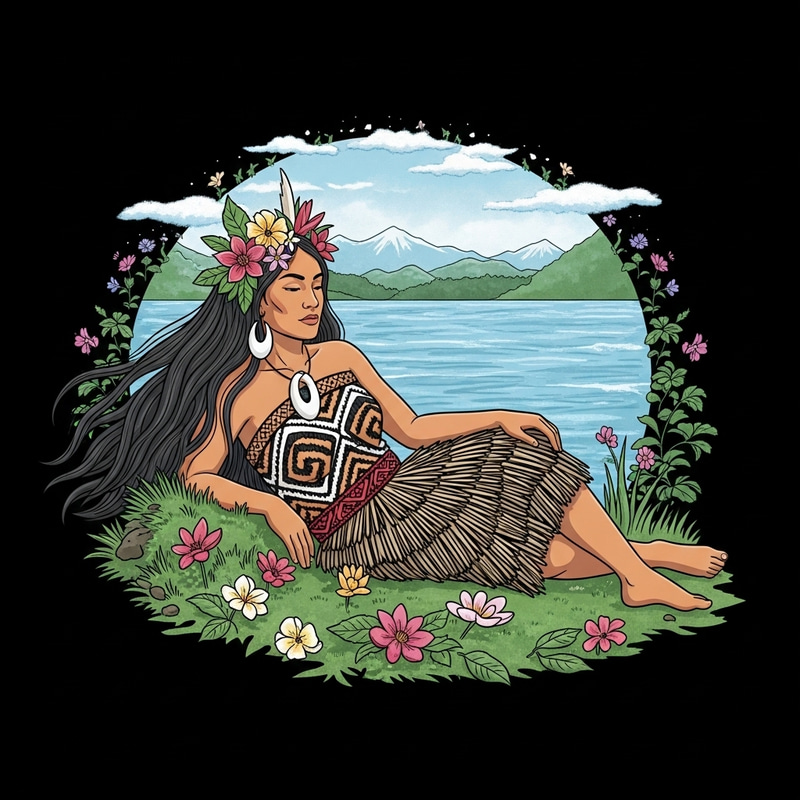 Stunning Maori Earth Mother Goddess T-Shirt Design Stunning Maori Earth Mother Goddess T-Shirt Design