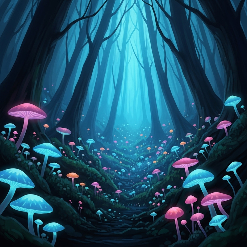Mystical Forest with Luminescent Mushrooms | Enchanting Wilderness Mystical Forest with Luminescent Mushrooms | Enchanting Wilderness