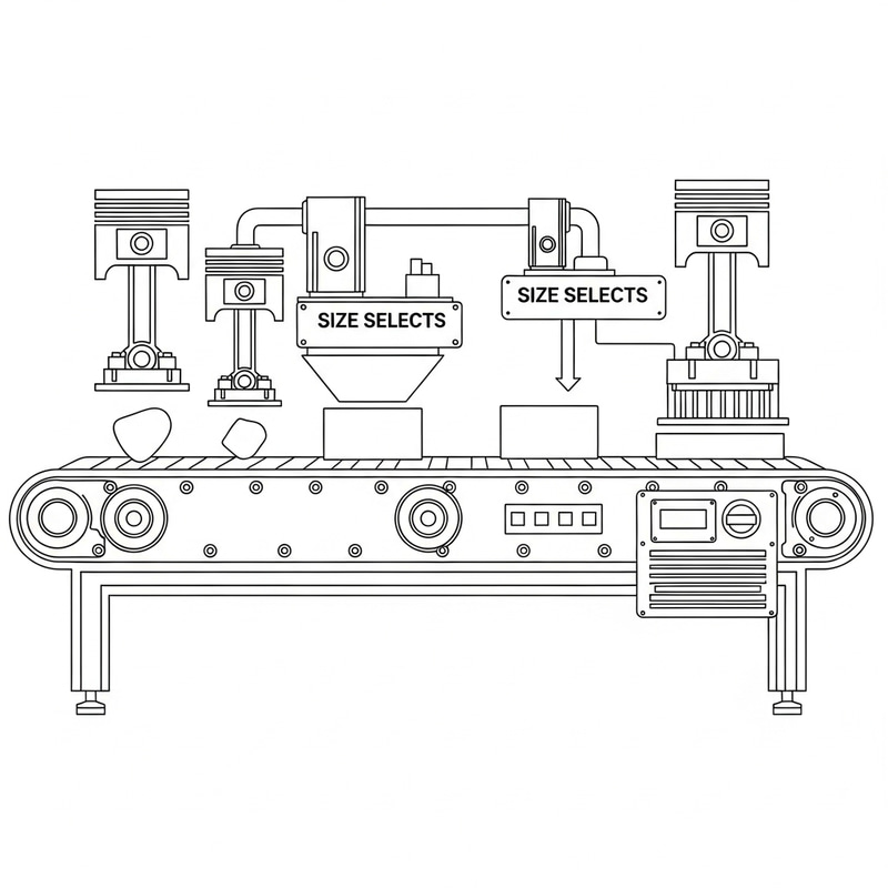 Simple Conveyor Belt Design with Pistons & Size Selectors Simple Conveyor Belt Design with Pistons & Size Selectors
