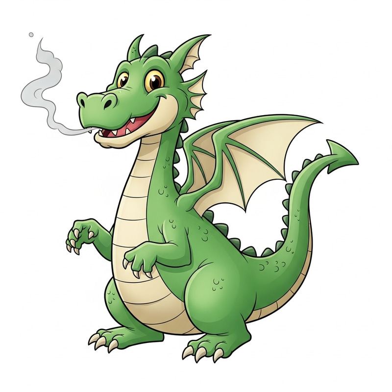 Friendly Dragon Clipart - Cheerful & Playful Design