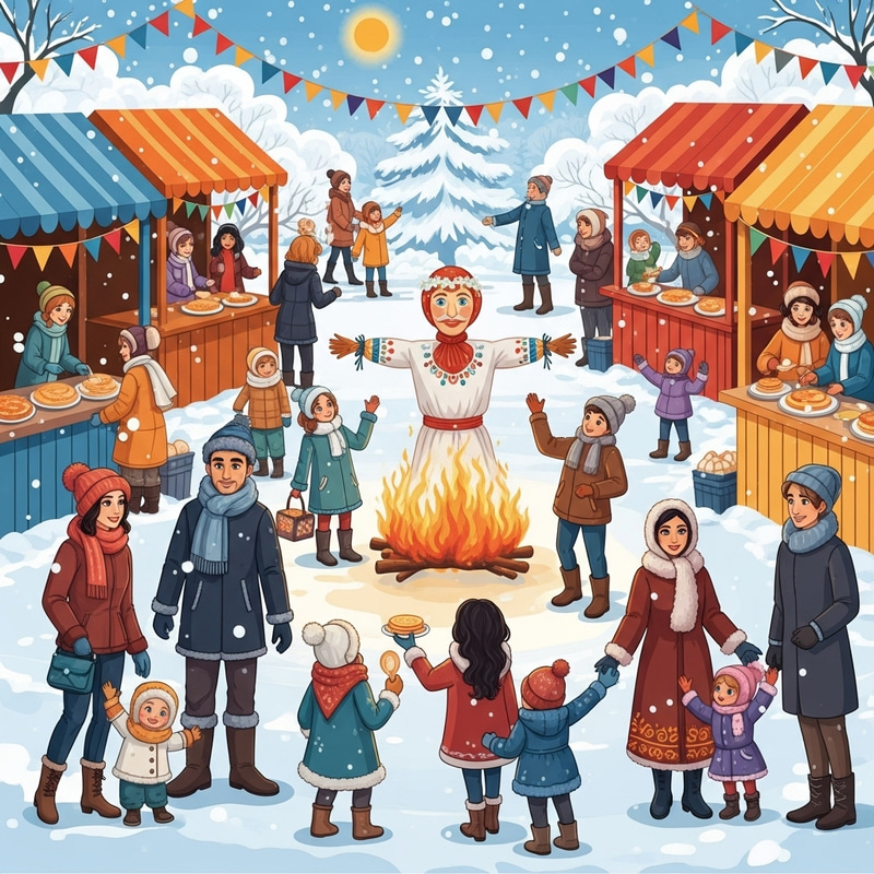 Traditional Maslenitsa Celebration with Vibrant Festivities Traditional Maslenitsa Celebration with Vibrant Festivities