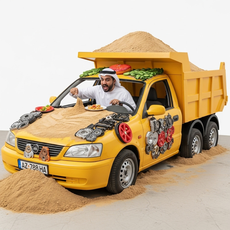 Hilarious Car Dining: Sand Feast Inside Truck | Unexpected Fun Hilarious Car Dining: Sand Feast Inside Truck | Unexpected Fun