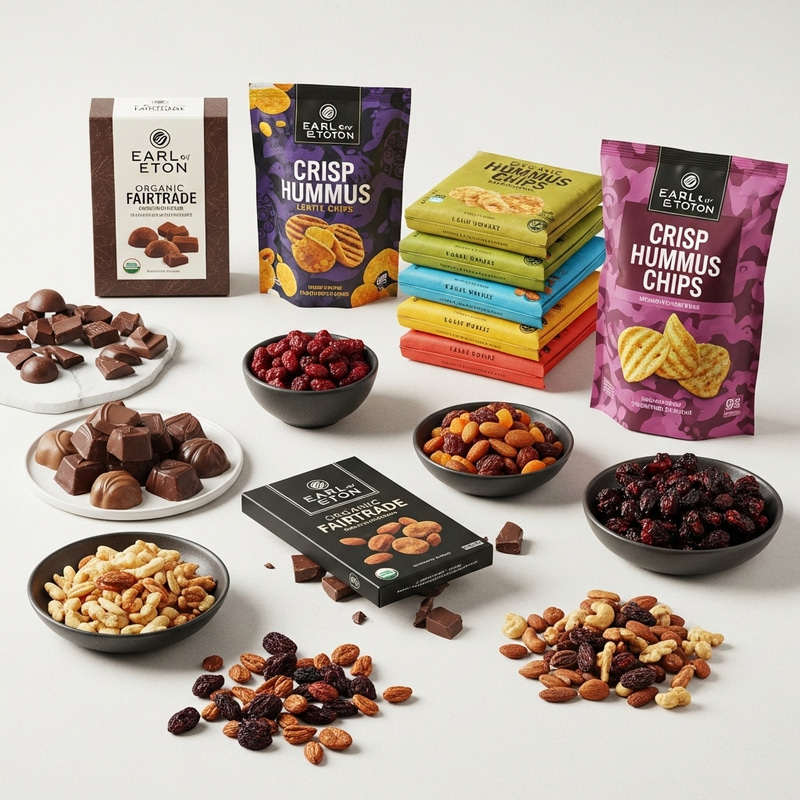 Organic Chocolate, Hummus Chips & Nut Mixes | Earl of Eton