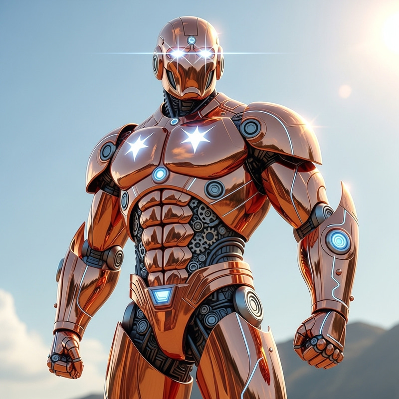 Coppertron - Heroic Copper Robotic Character Coppertron - Heroic Copper Robotic Character