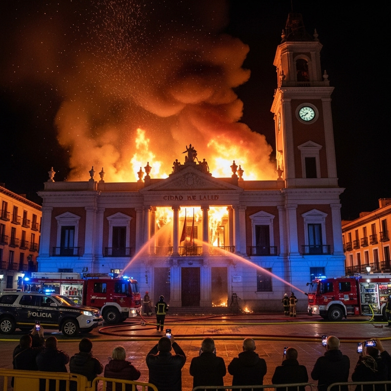 Concello de Lalin on Fire - Dramatic Blaze