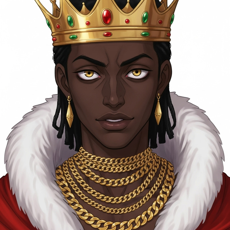 Anime Black Prince with Gold Jewelry | Royal and Twisted Persona